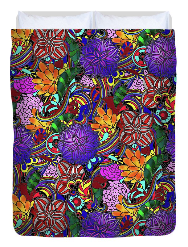 Flowers and Rainbows - Duvet Cover