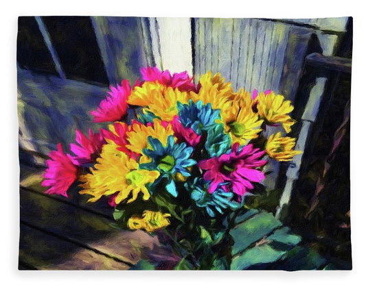 Flowers At The Door - Blanket