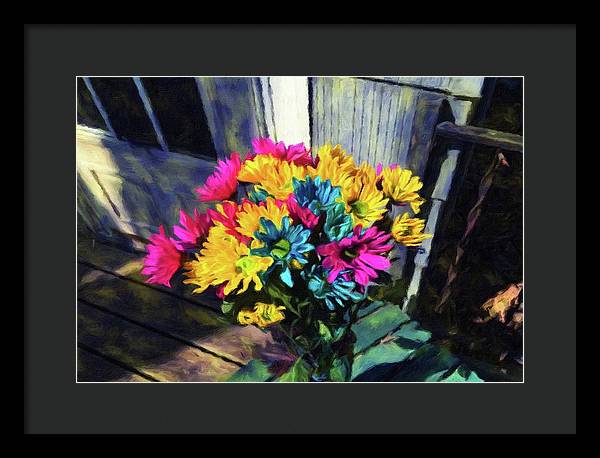 Flowers At The Door - Framed Print