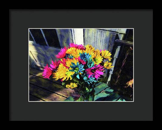 Flowers At The Door - Framed Print