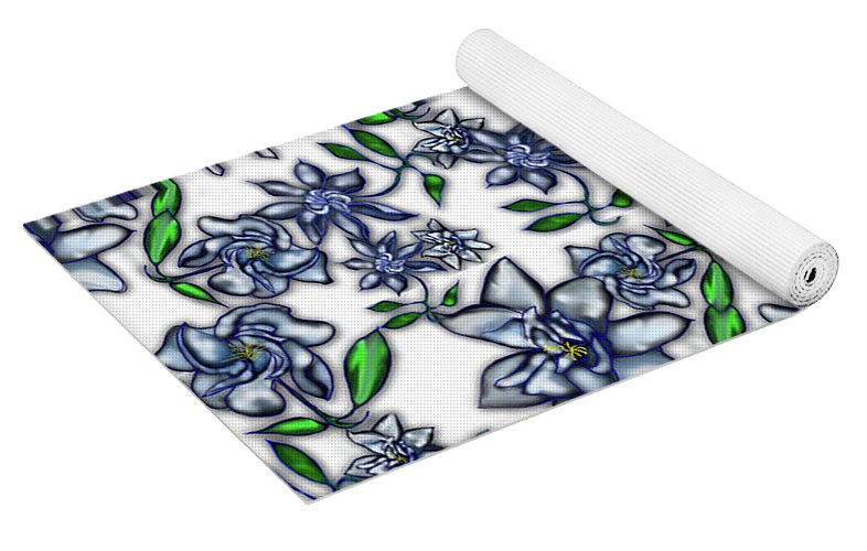 Gardenias on White - Yoga Mat