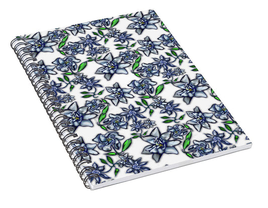 Gardenias on White - Spiral Notebook