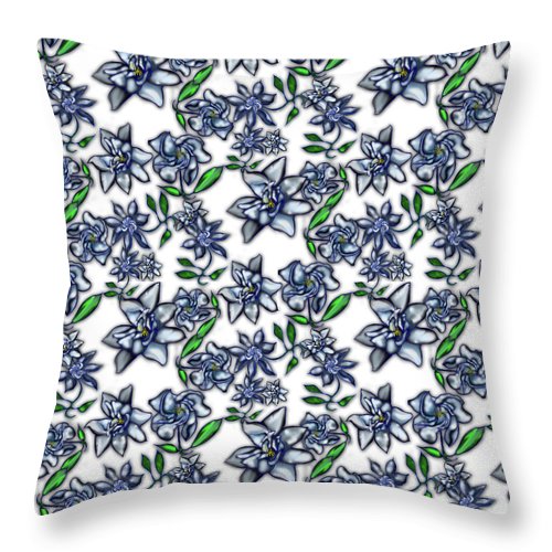 Gardenias on White - Throw Pillow