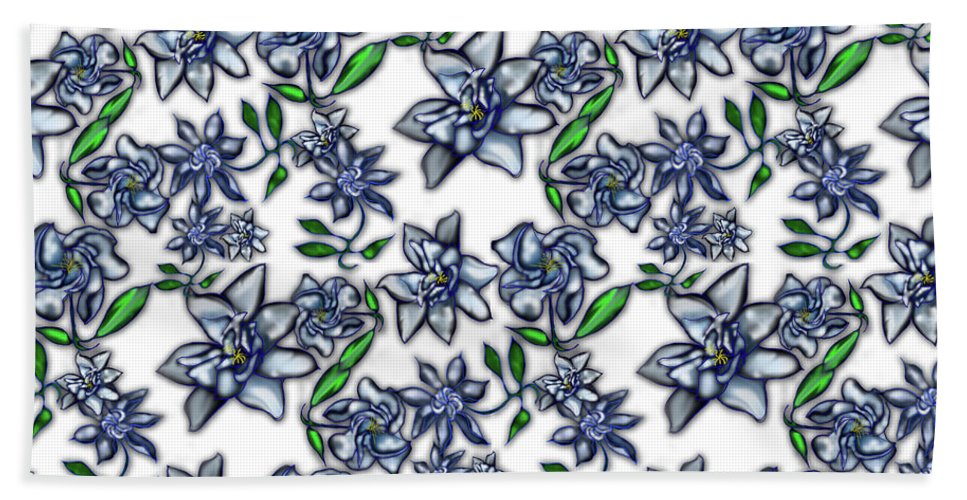 Gardenias on White - Bath Towel
