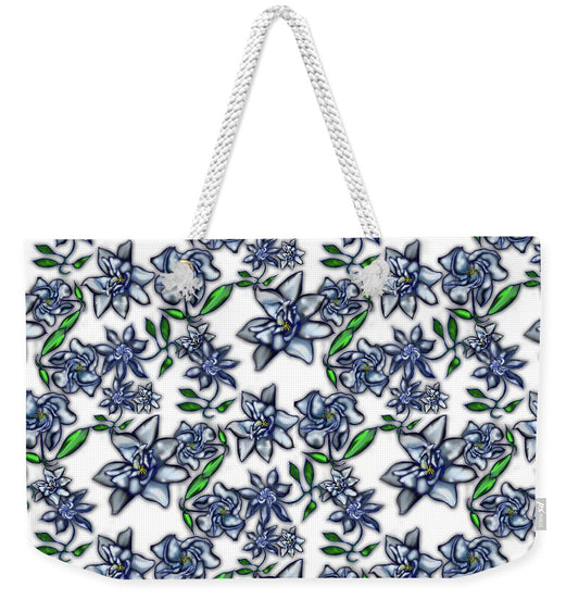 Gardenias on White - Weekender Tote Bag
