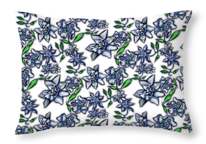 Gardenias on White - Throw Pillow