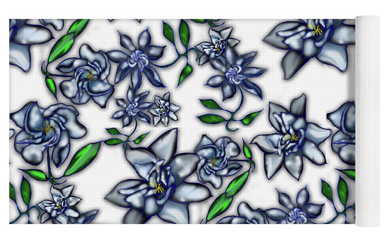 Gardenias on White - Yoga Mat