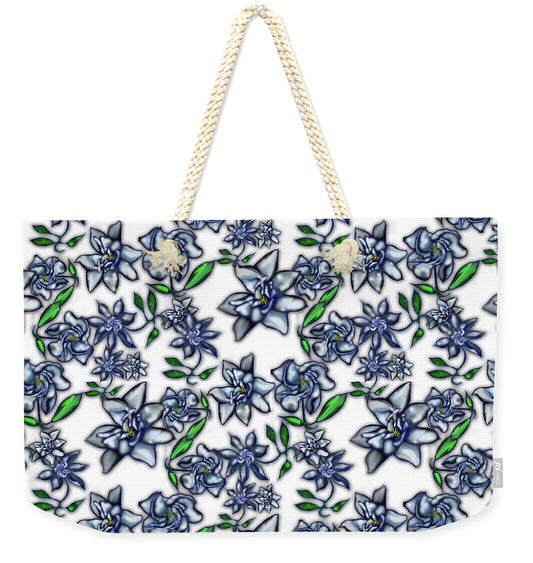 Gardenias on White - Weekender Tote Bag
