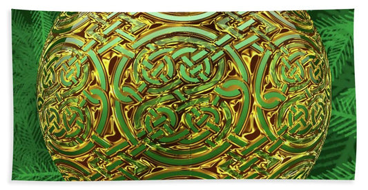 Gold Celtic Christmas Ornament - Bath Towel
