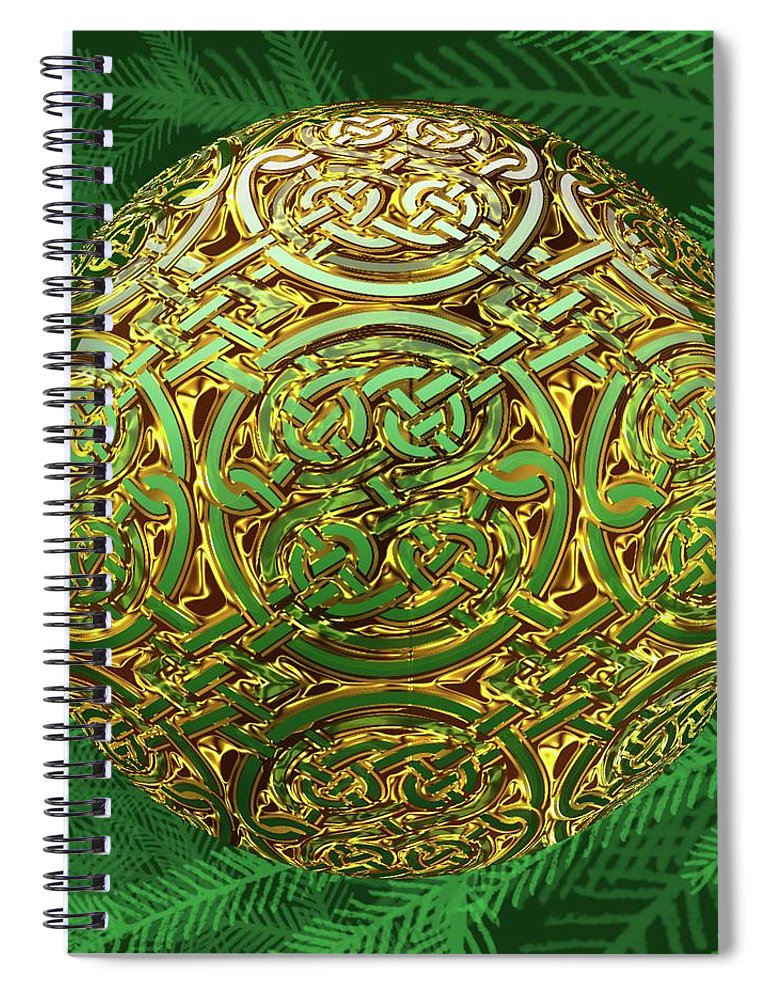 Gold Celtic Christmas Ornament - Spiral Notebook