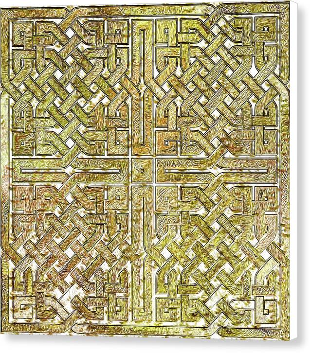 Gold Celtic Knot Square - Canvas Print