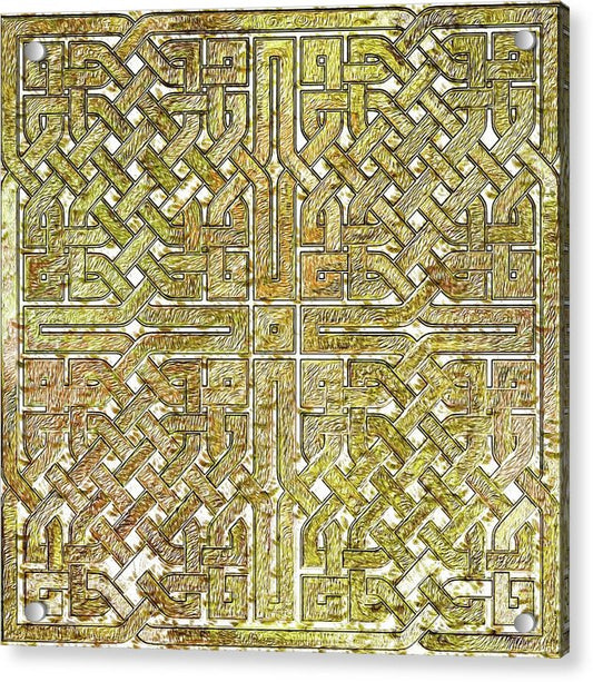 Gold Celtic Knot Square - Acrylic Print