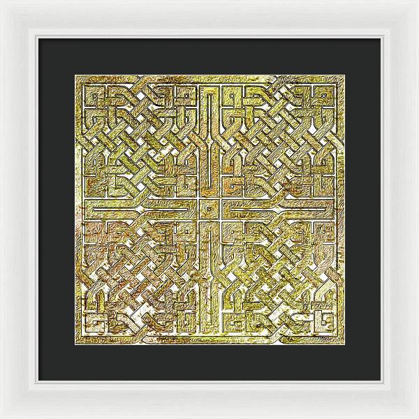 Gold Celtic Knot Square - Framed Print