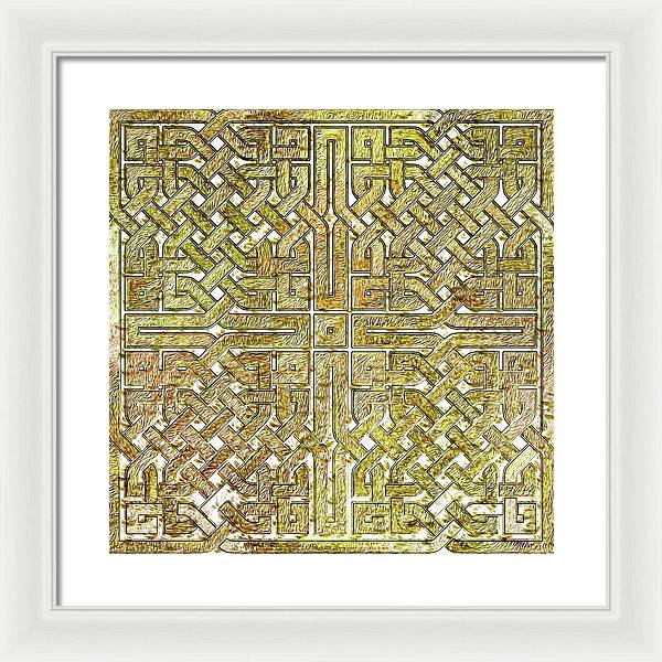 Gold Celtic Knot Square - Framed Print