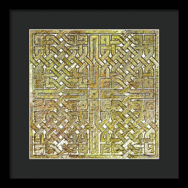 Gold Celtic Knot Square - Framed Print
