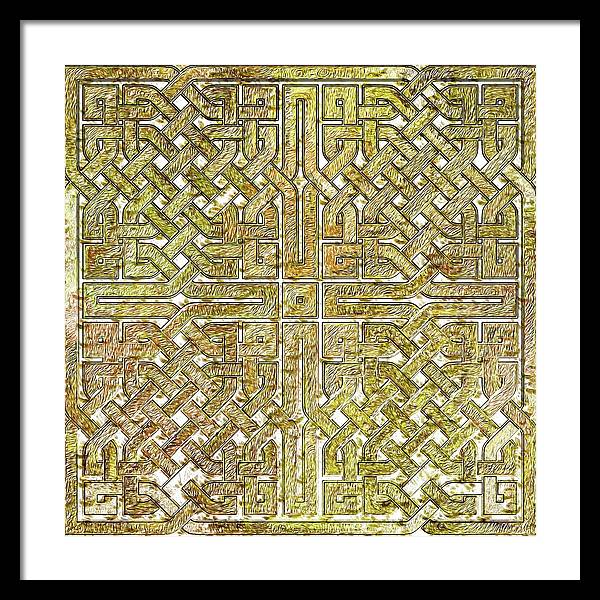 Gold Celtic Knot Square - Framed Print