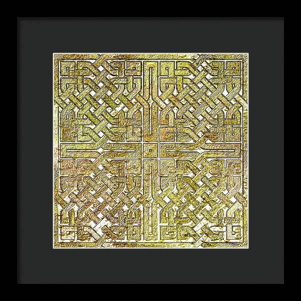 Gold Celtic Knot Square - Framed Print