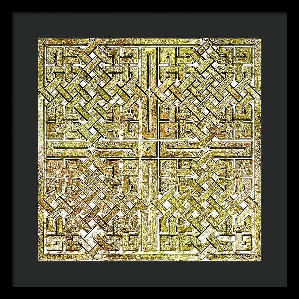 Gold Celtic Knot Square - Framed Print