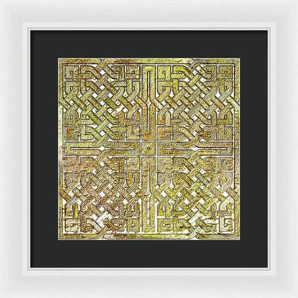 Gold Celtic Knot Square - Framed Print