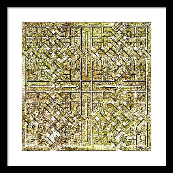 Gold Celtic Knot Square - Framed Print