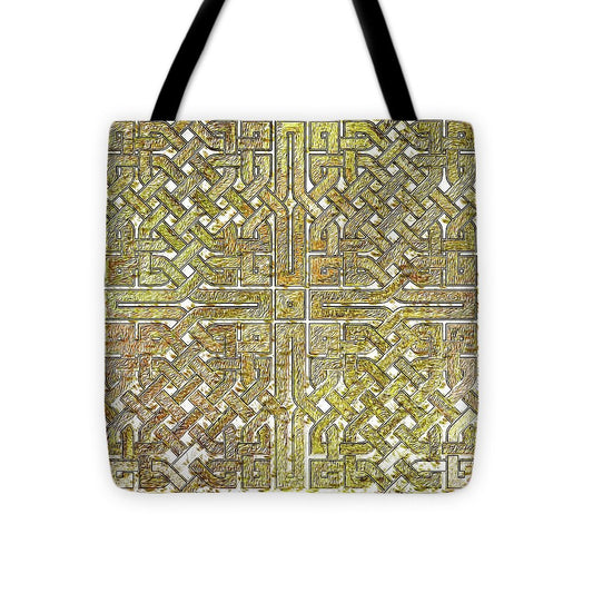 Gold Celtic Knot Square - Tote Bag