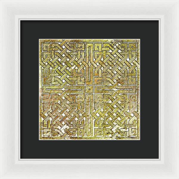 Gold Celtic Knot Square - Framed Print