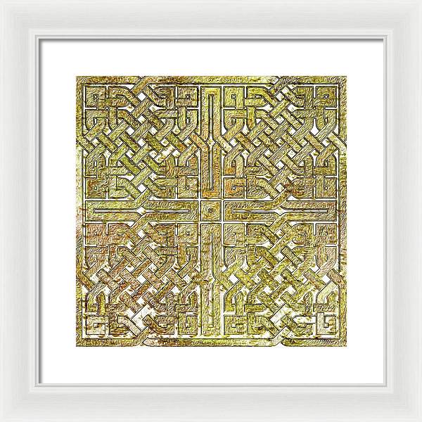 Gold Celtic Knot Square - Framed Print