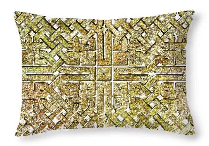 Gold Celtic Knot Square - Throw Pillow