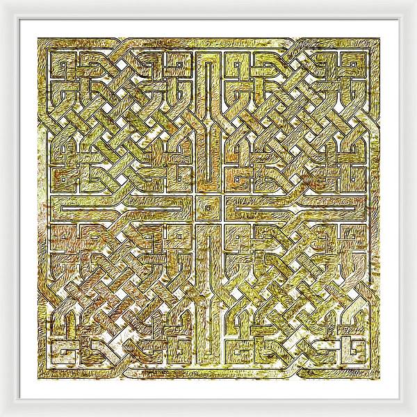 Gold Celtic Knot Square - Framed Print
