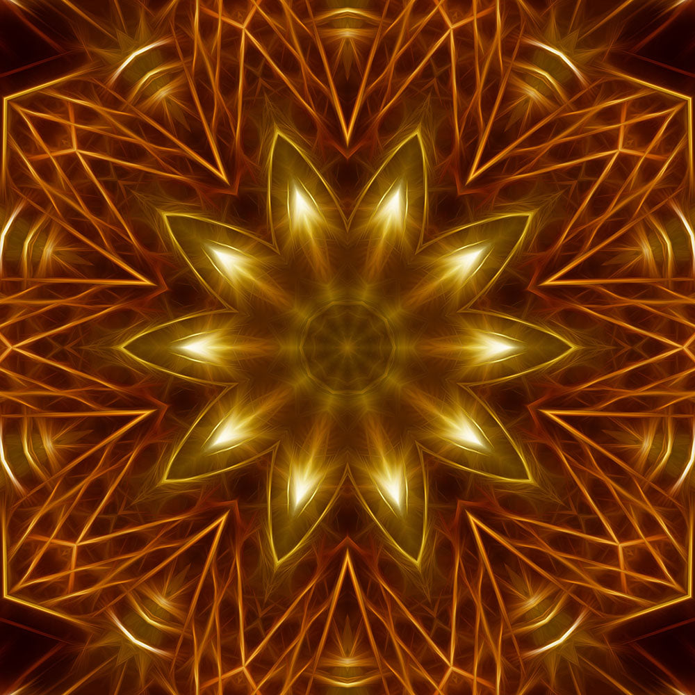 Gold Star Kaleidoscope Digital Image Download