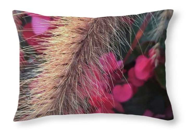 Grass and Geraniums - Throw Pillow