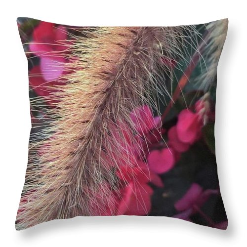 Grass and Geraniums - Throw Pillow