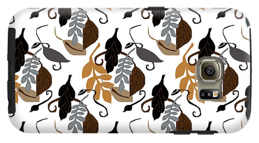 Gray Brown Black Neutral Leaves - Phone Case