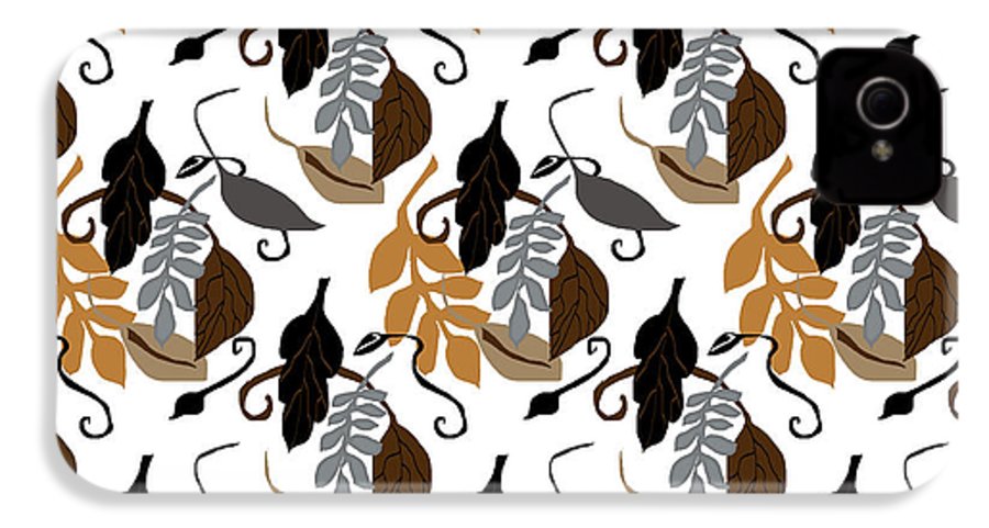 Gray Brown Black Neutral Leaves - Phone Case