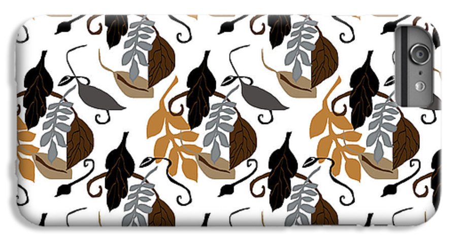 Gray Brown Black Neutral Leaves - Phone Case