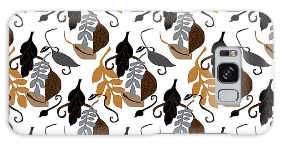 Gray Brown Black Neutral Leaves - Phone Case