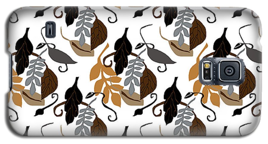 Gray Brown Black Neutral Leaves - Phone Case