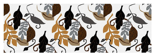 Gray Brown Black Neutral Leaves - Yoga Mat