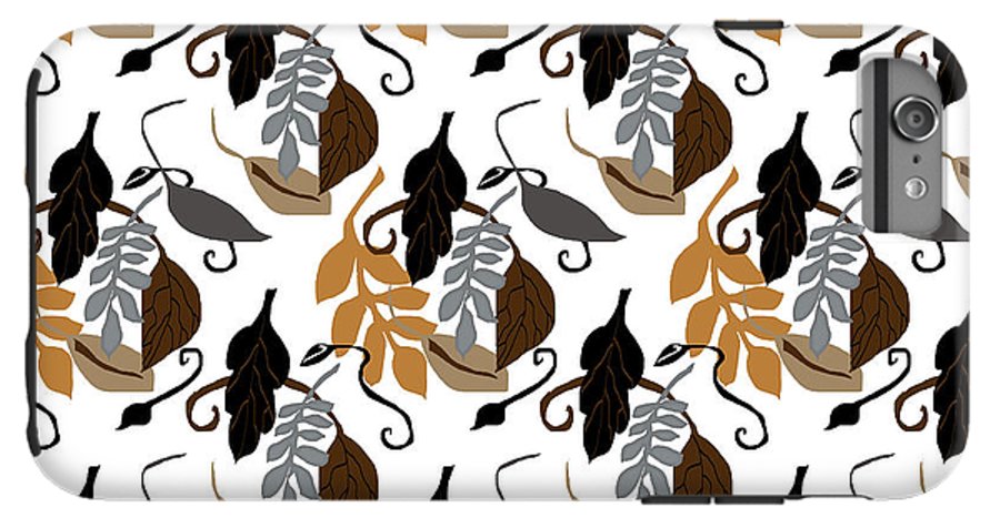 Gray Brown Black Neutral Leaves - Phone Case