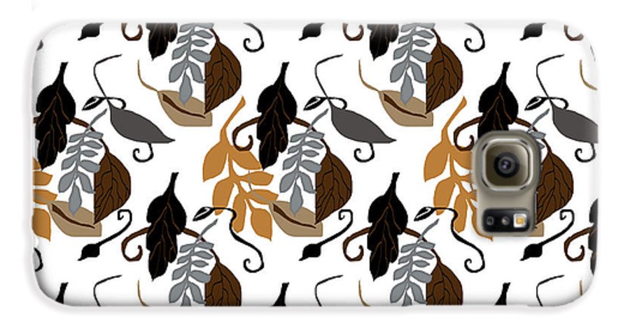 Gray Brown Black Neutral Leaves - Phone Case
