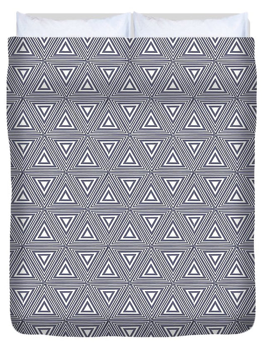 Gray Triangles - Duvet Cover