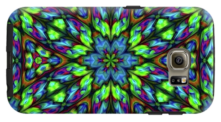 Green Blue Triangle Kaleidoscope - Phone Case