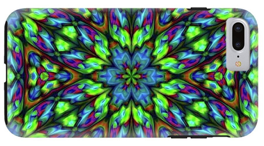 Green Blue Triangle Kaleidoscope - Phone Case