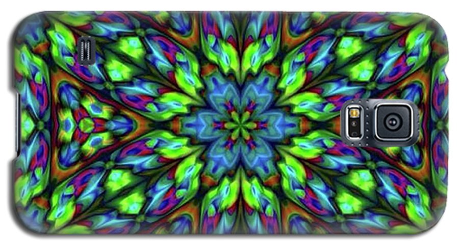 Green Blue Triangle Kaleidoscope - Phone Case