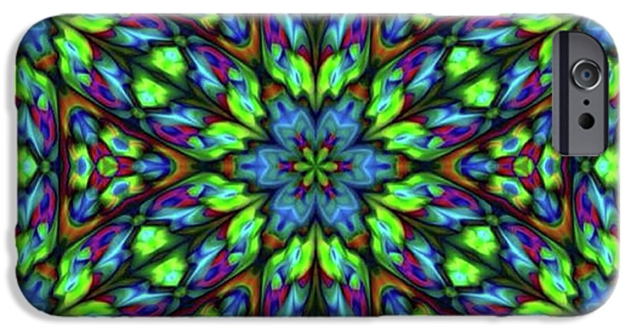 Green Blue Triangle Kaleidoscope - Phone Case