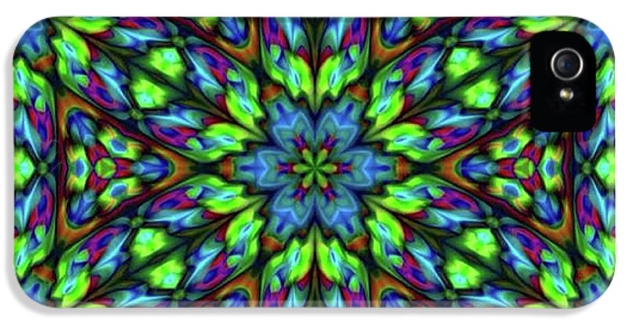 Green Blue Triangle Kaleidoscope - Phone Case