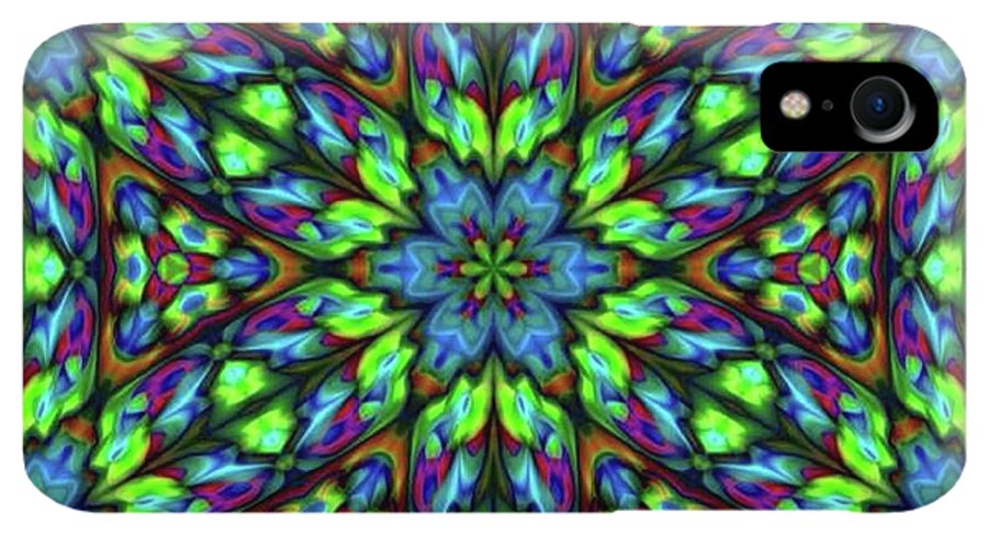 Green Blue Triangle Kaleidoscope - Phone Case