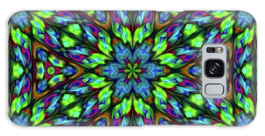 Green Blue Triangle Kaleidoscope - Phone Case