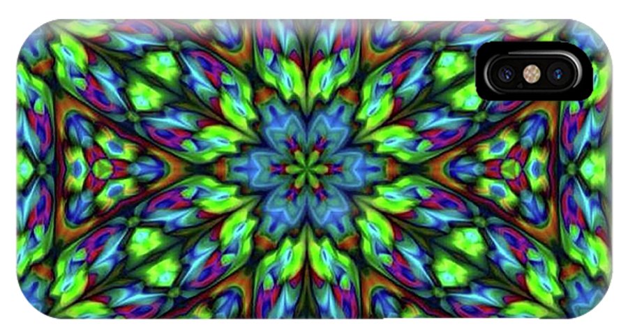 Green Blue Triangle Kaleidoscope - Phone Case