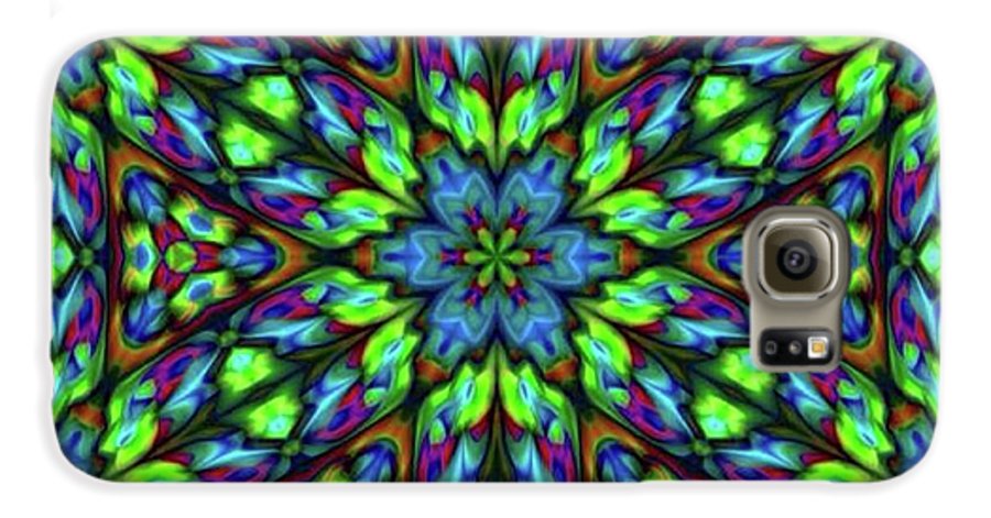 Green Blue Triangle Kaleidoscope - Phone Case